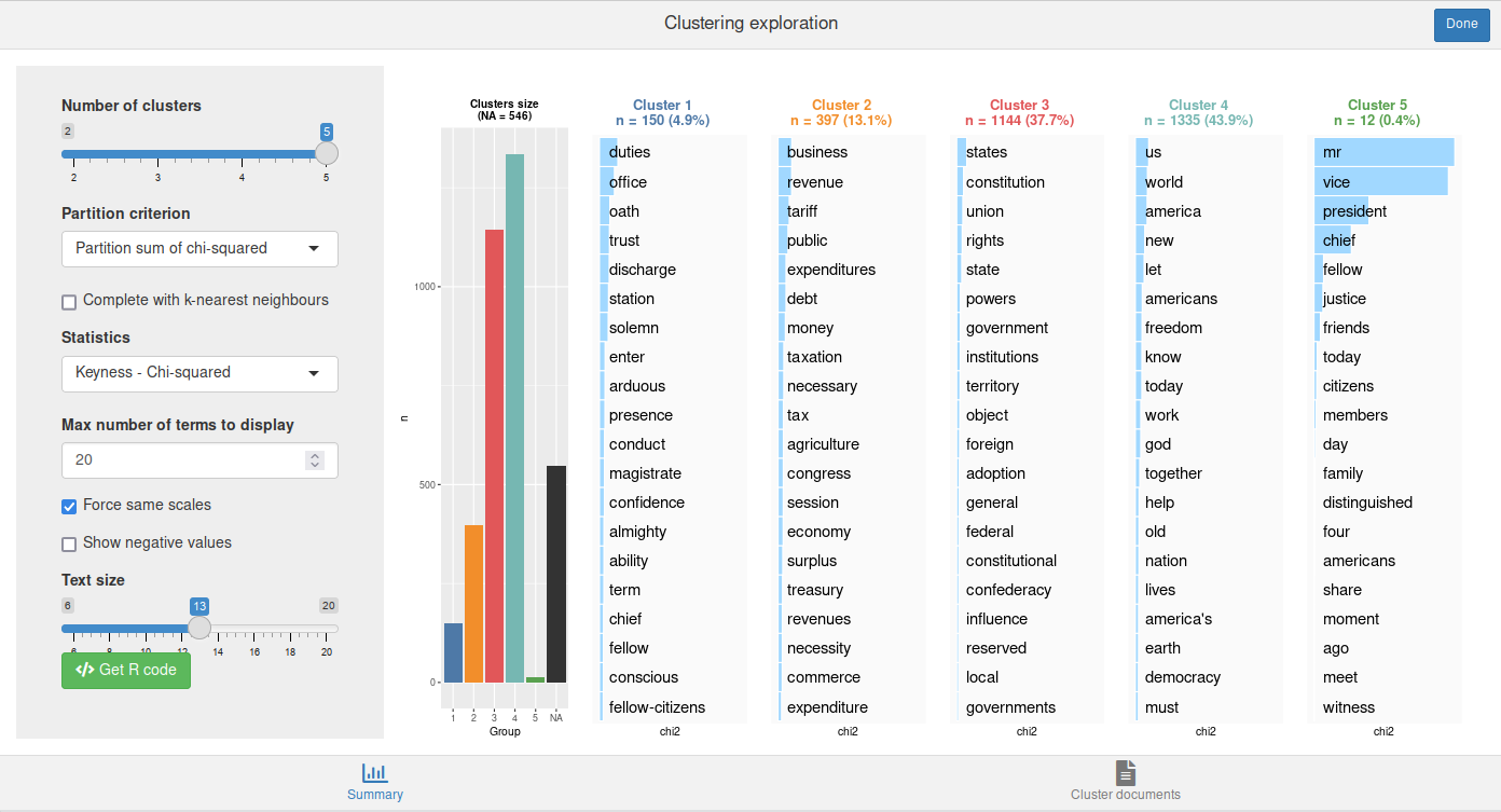 rainette2_explor() interface